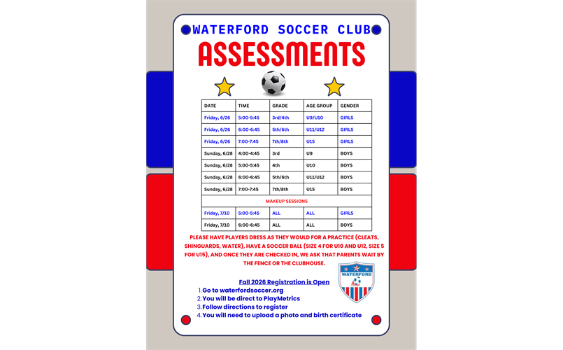 2026 Fall Travel Assessments